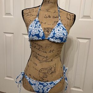XS EUC Blue Floral Bikini Set
